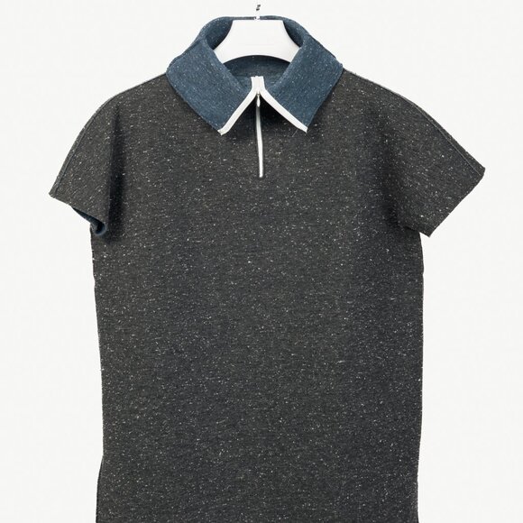 Marie Saint Pierre Reno Grey Speckled Neoprene Top - Picture 2 of 9